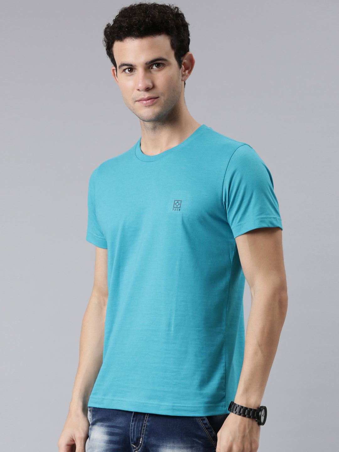 Faso Men’s Cotton Crew Neck Casual T-Shirt