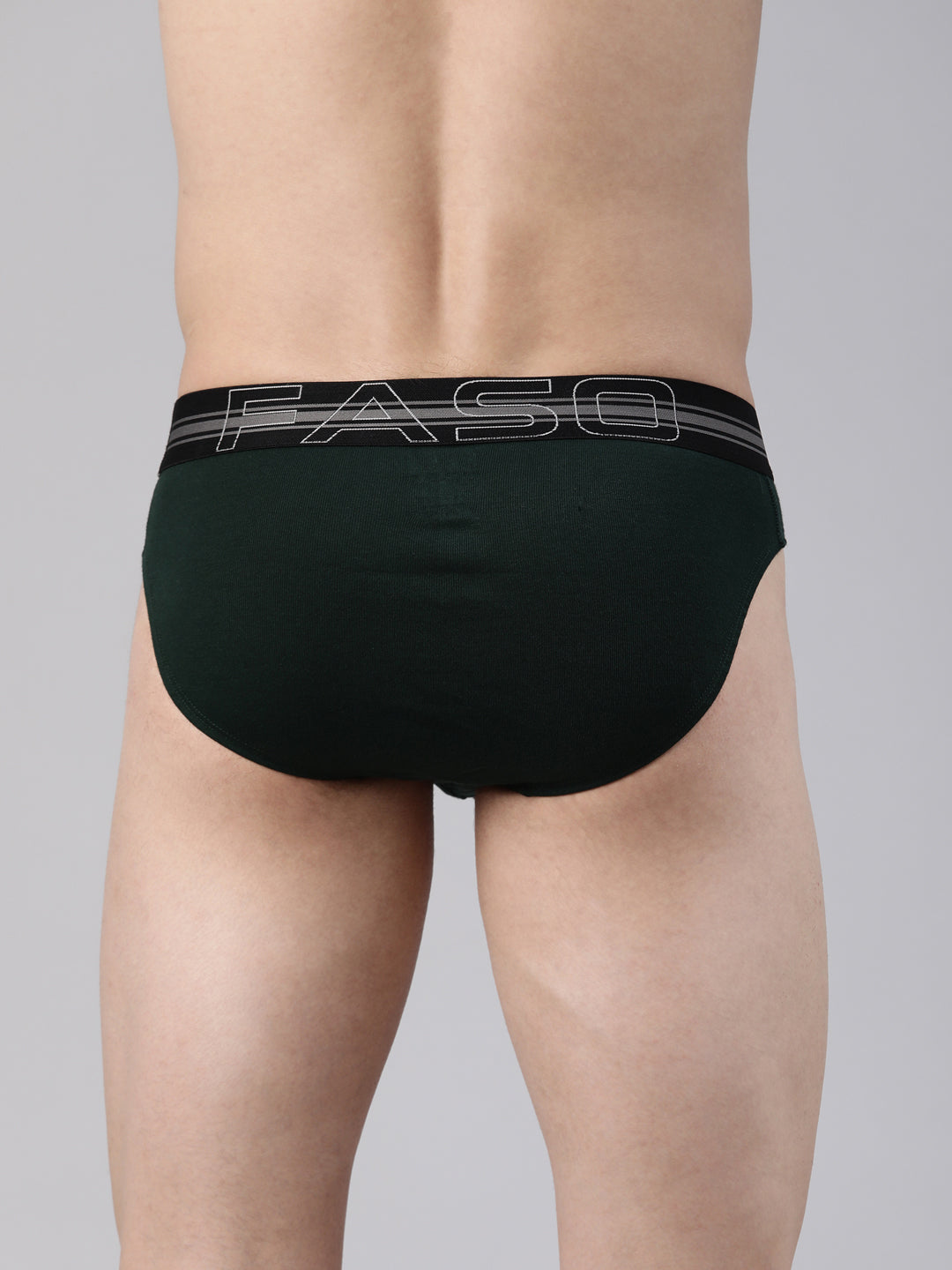 Faso Men's Cotton Contrast Rib Piping Brief (Pack of 2)