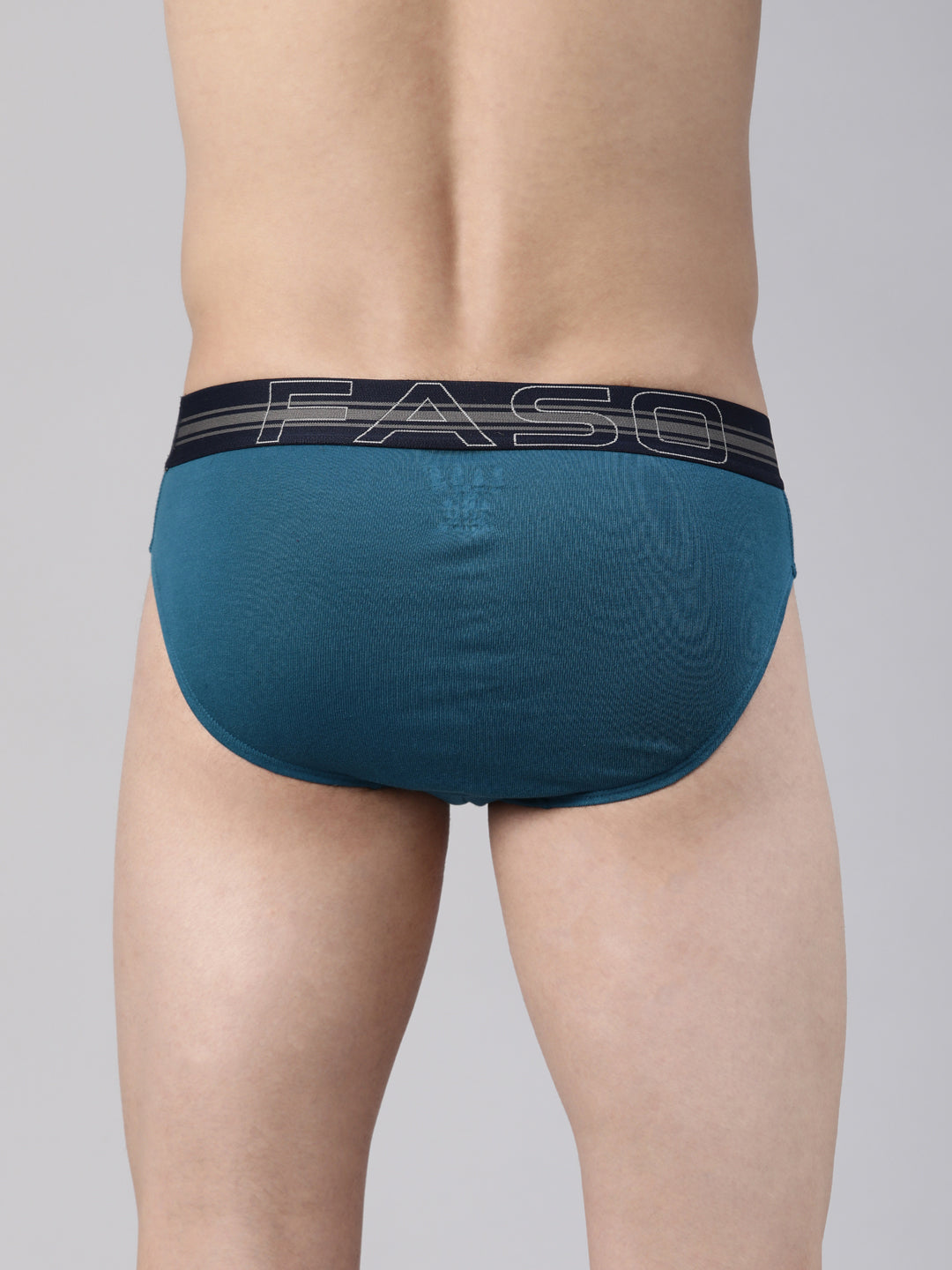 Faso Men's Cotton Contrast Rib Piping Brief (Pack of 2)