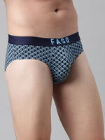 Faso Men's Cotton Outer Elastic All Over Print Brief