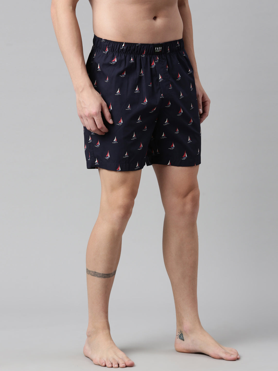 Faso Men's Cotton Printed Woven Boxer Shorts