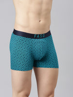 Faso Men's Cotton Outer Elastic All Over Print Trunk