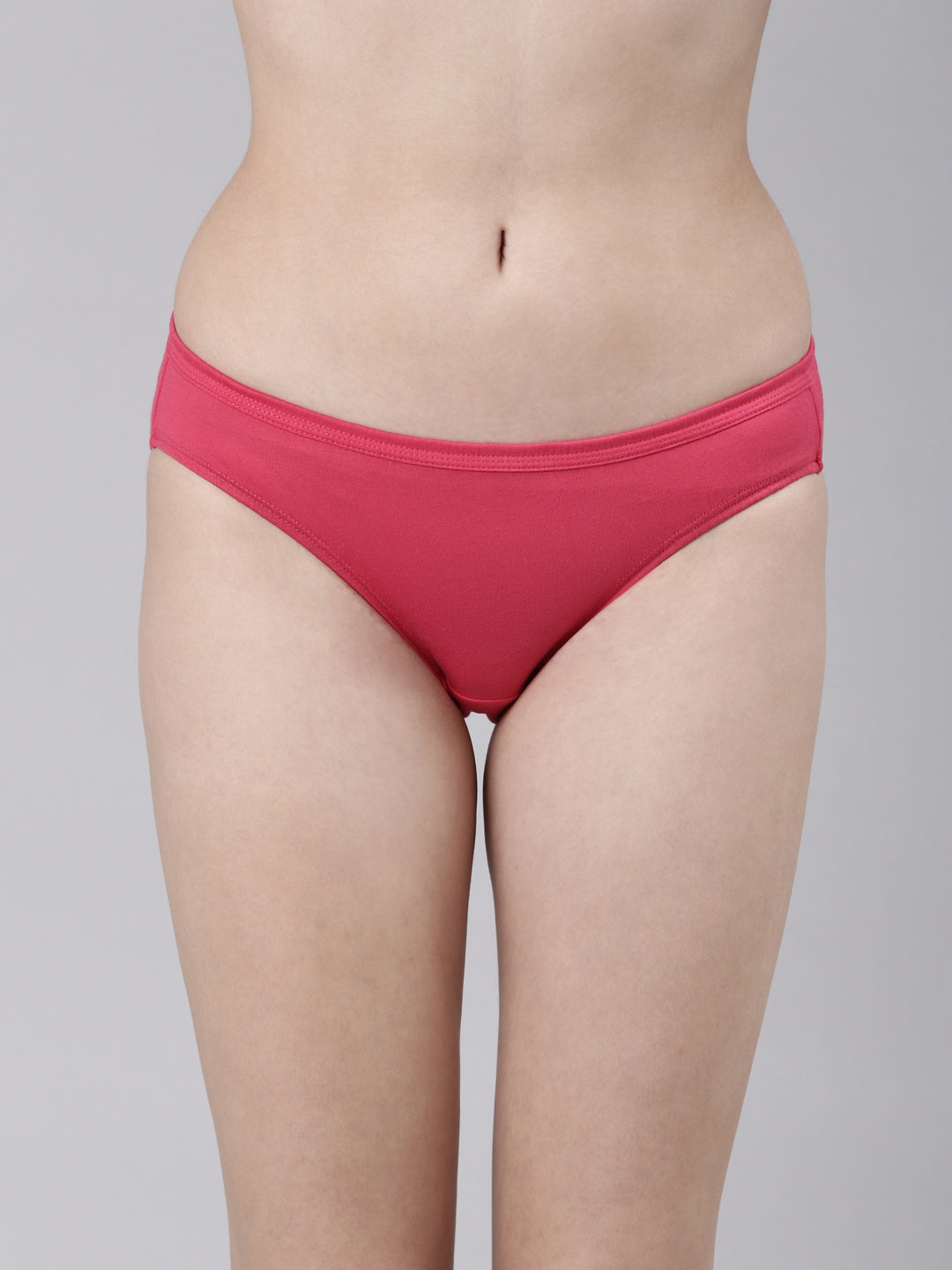 Faso Women's Cotton Inner Elastic Bikini (Pack of 2)