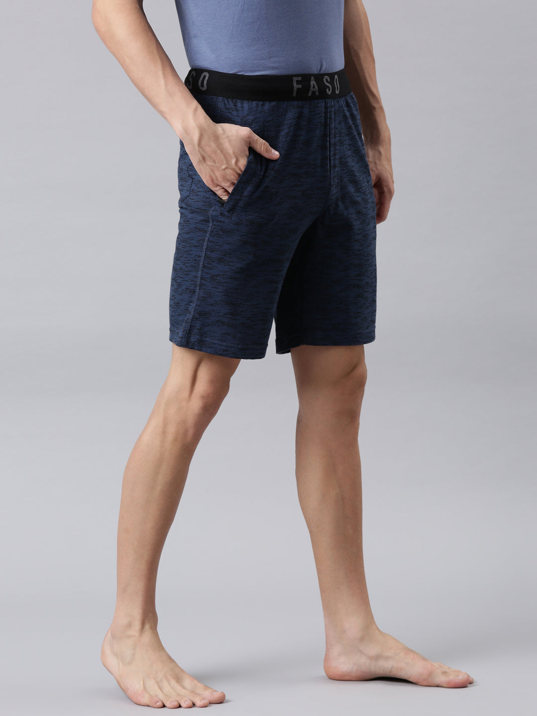 Faso Men's Cotton Elastic Track Shorts