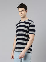 FASO Men’s Yarn Dyed Big Stripe Casual Cotton T-Shirt