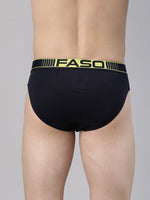 Faso Men's Cotton Neon Outer Elastic Brief (Pack of 2)