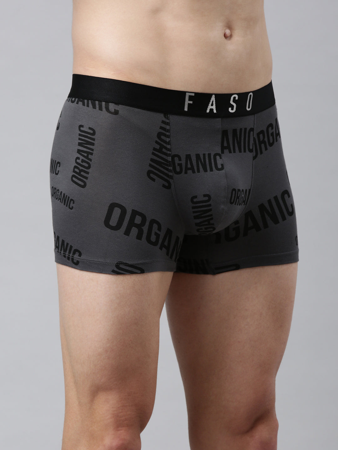 Faso Men's Cotton Stretch All Over Print Trunks