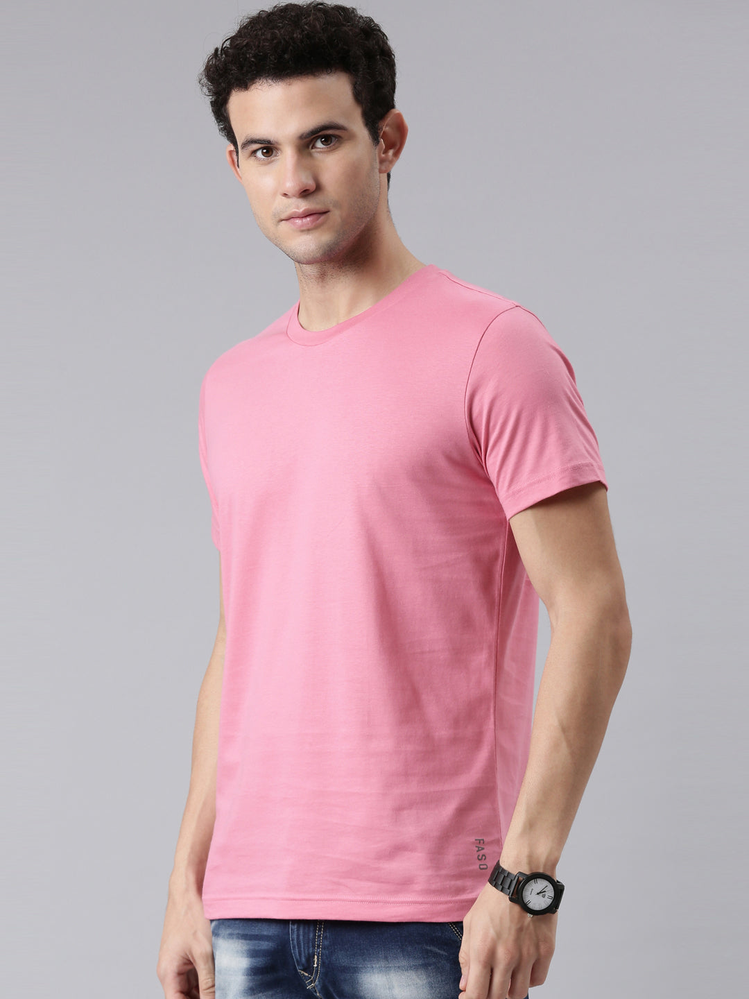 FASO Men’s Cotton Crew Neck Casual T-Shirt
