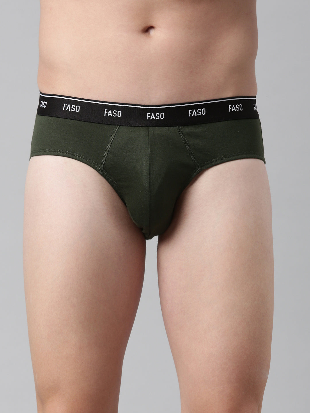 Faso Men's Cotton Outer Elastic Brief (Pack of 2)