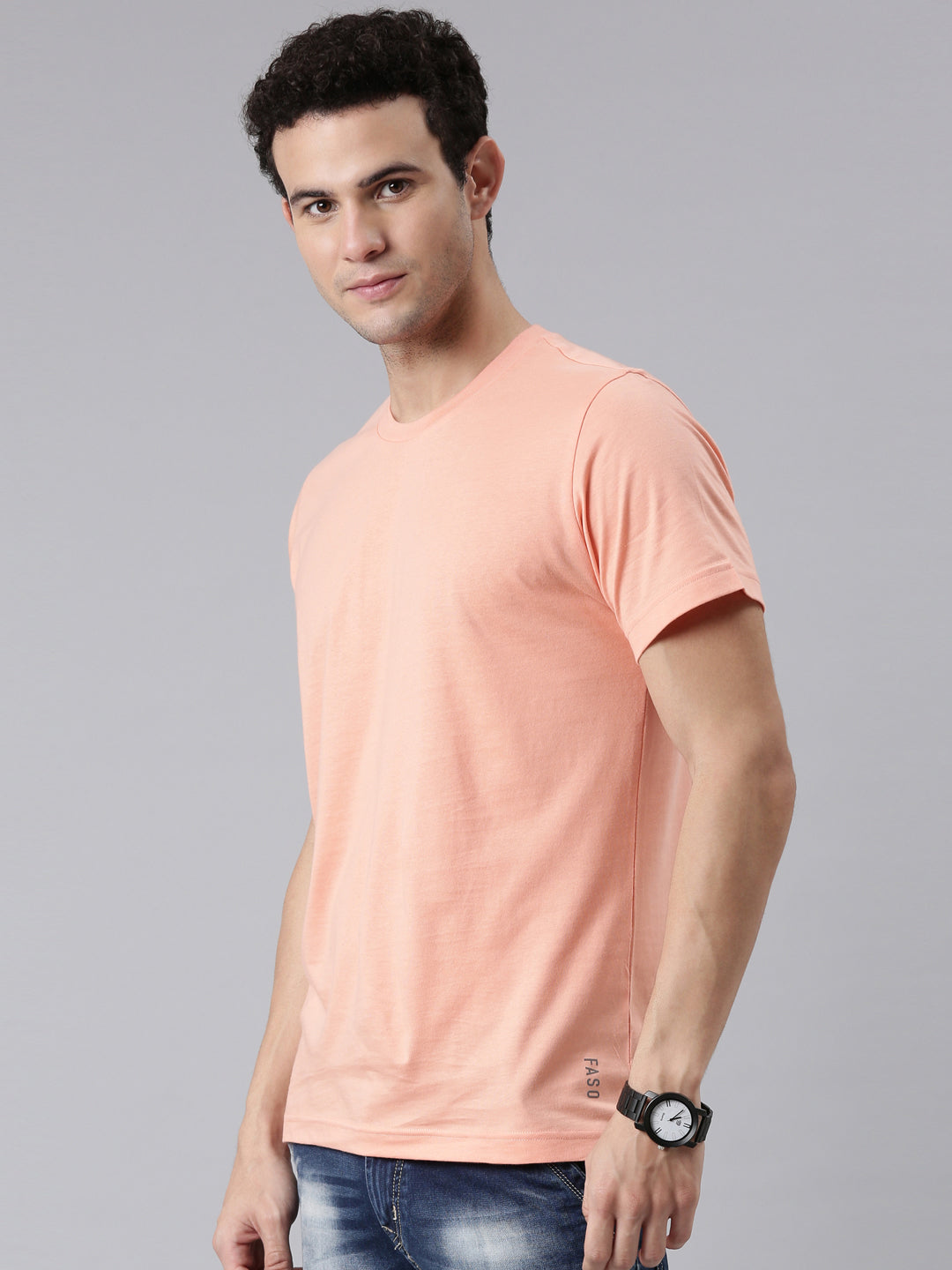 FASO Men’s Cotton Crew Neck Casual T-Shirt
