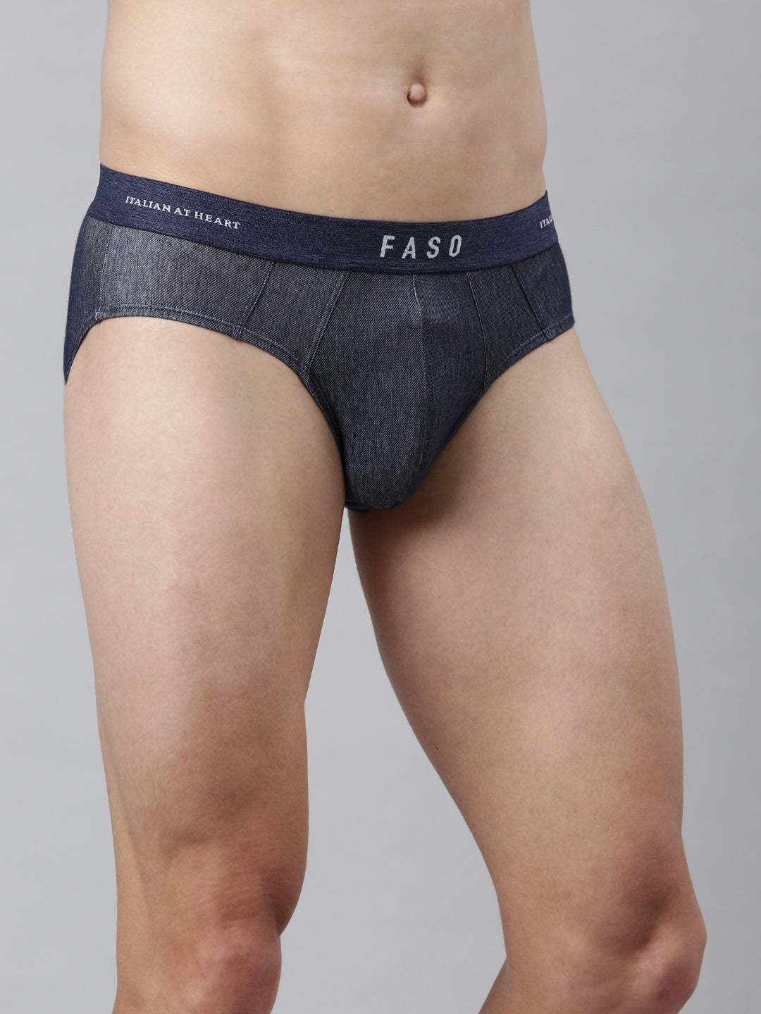 Faso Men's Cotton Denim Look Brief