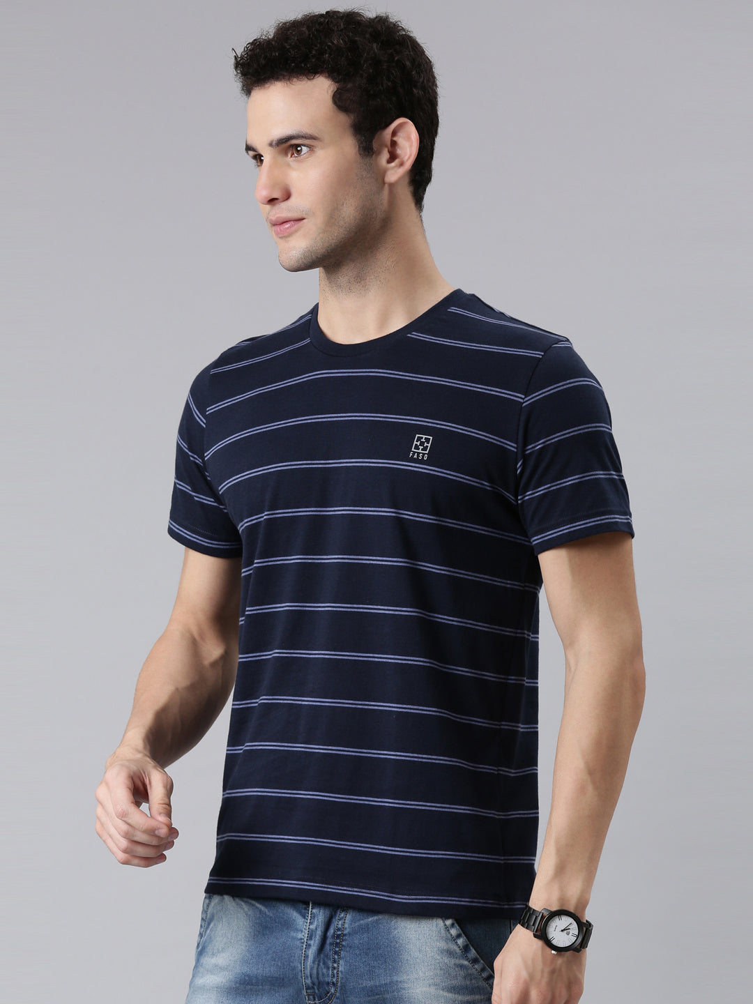 FASO Men’s Yarn Dyed Cotton T-Shirt