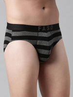 Faso Men's Cotton Yarn Dyed Striped Brief