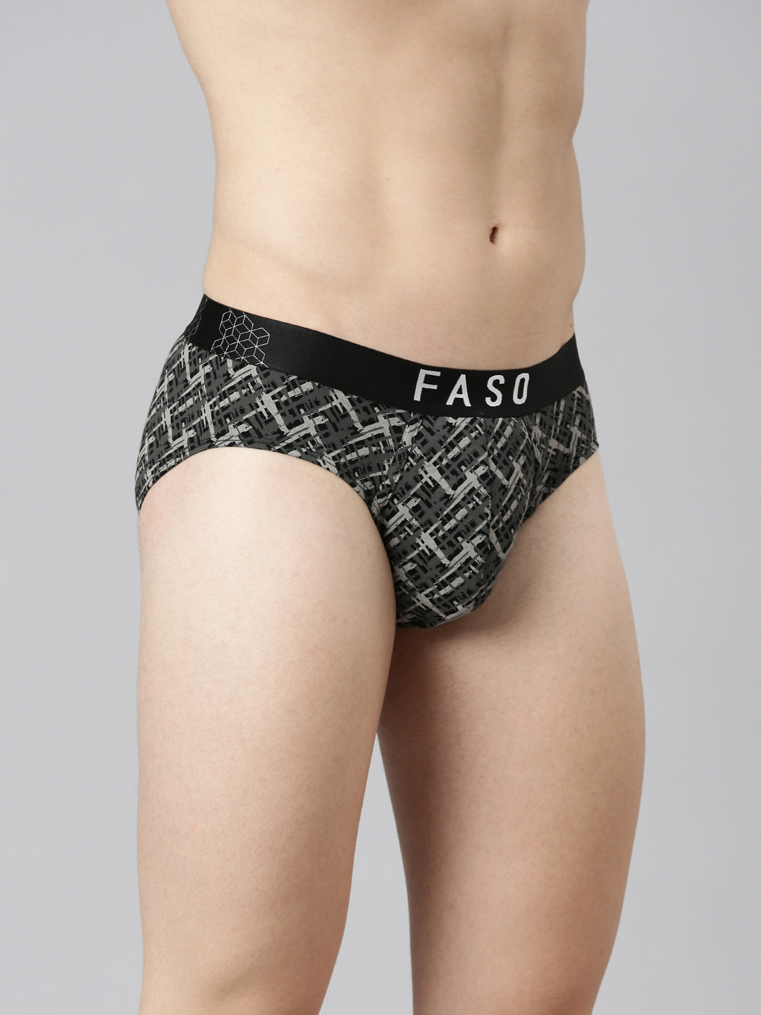 Faso Men's Printed Cotton Stretchable Brief