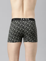 Faso Men's Cotton Stretch All Over Print Trunks