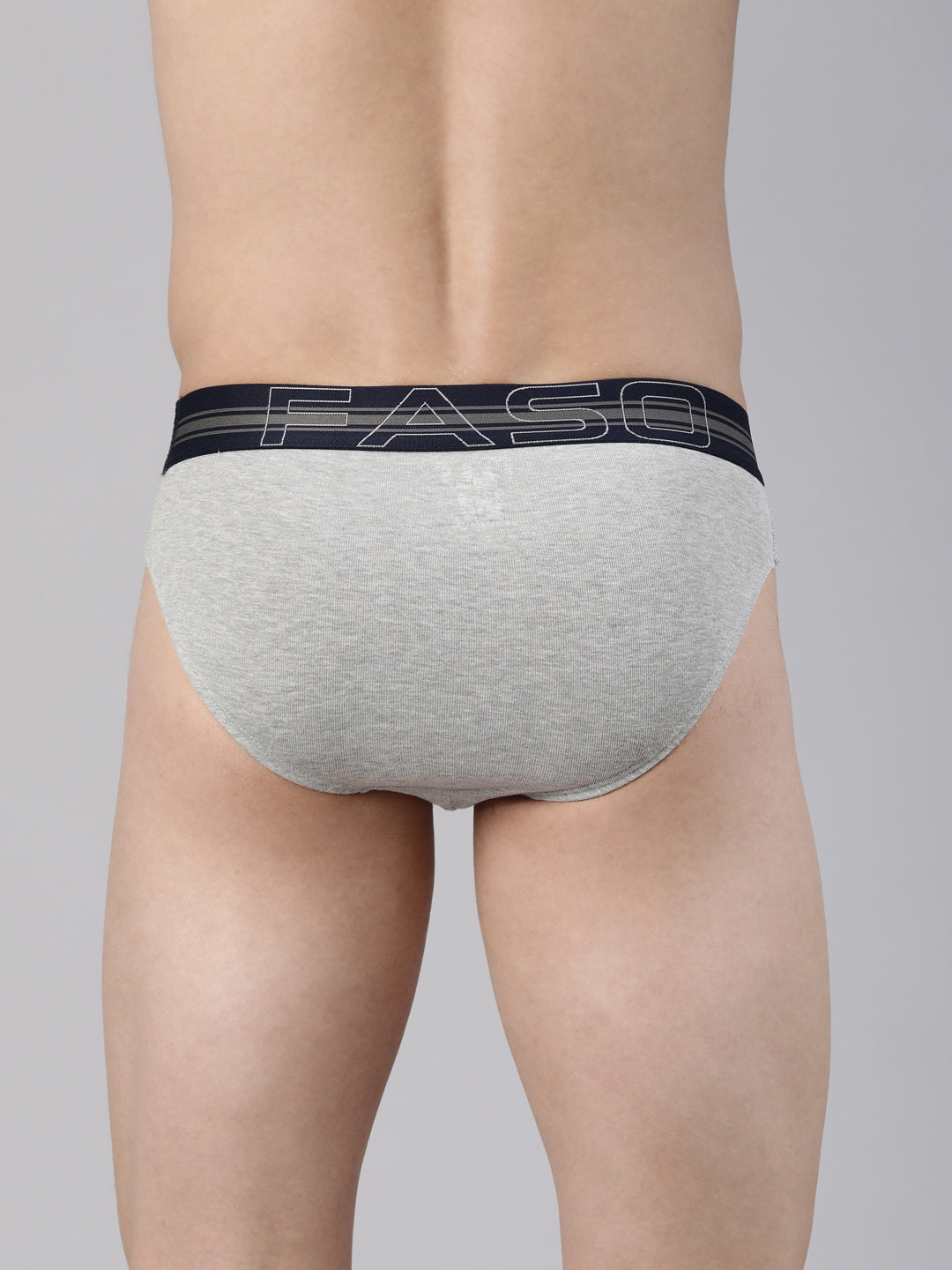 Faso Men's Cotton Contrast Rib Piping Brief (Pack of 2)