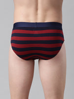 Faso Men's Cotton Yarn Dyed Striped Brief