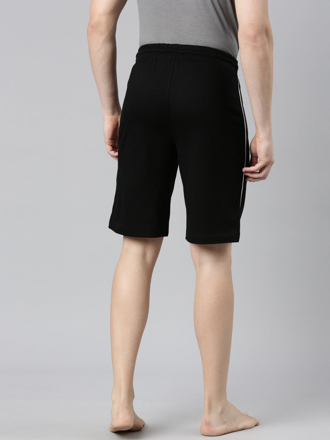 Faso Men's Cotton Side Seam Piping Bermuda Shorts