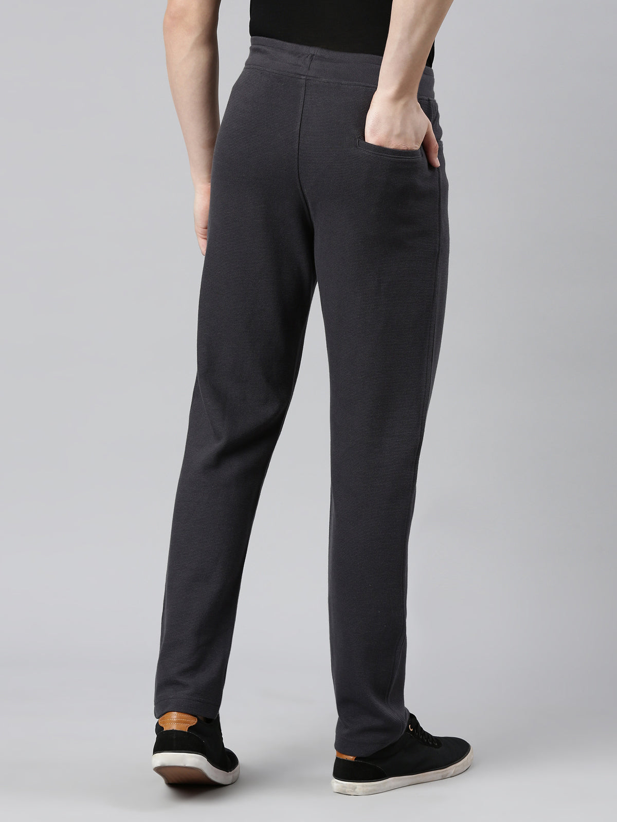 FASO Men’s Cotton Track Pants with Denim Pocket