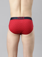 Faso Men's Cotton Outer Elastic All Over Print Brief