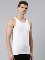 Faso Men's White Cotton Vest (Pack of 3)