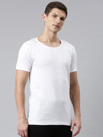 Faso Men's White Cotton RNS Vest (Pack of 2)