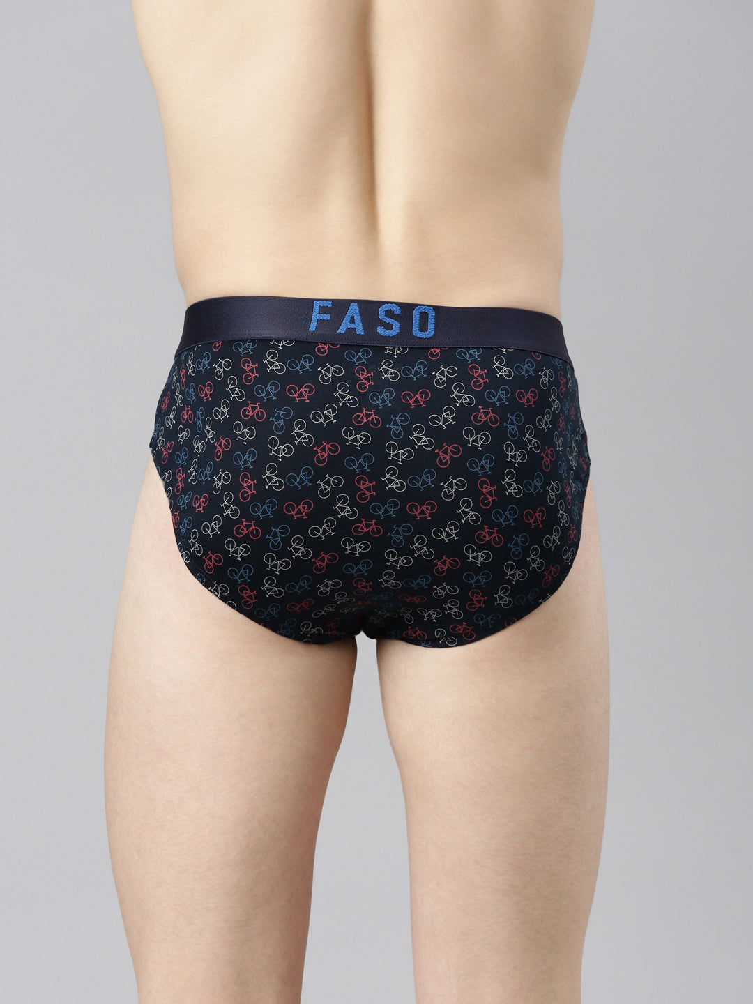 Faso Men's Cotton Outer Elastic All Over Print Brief