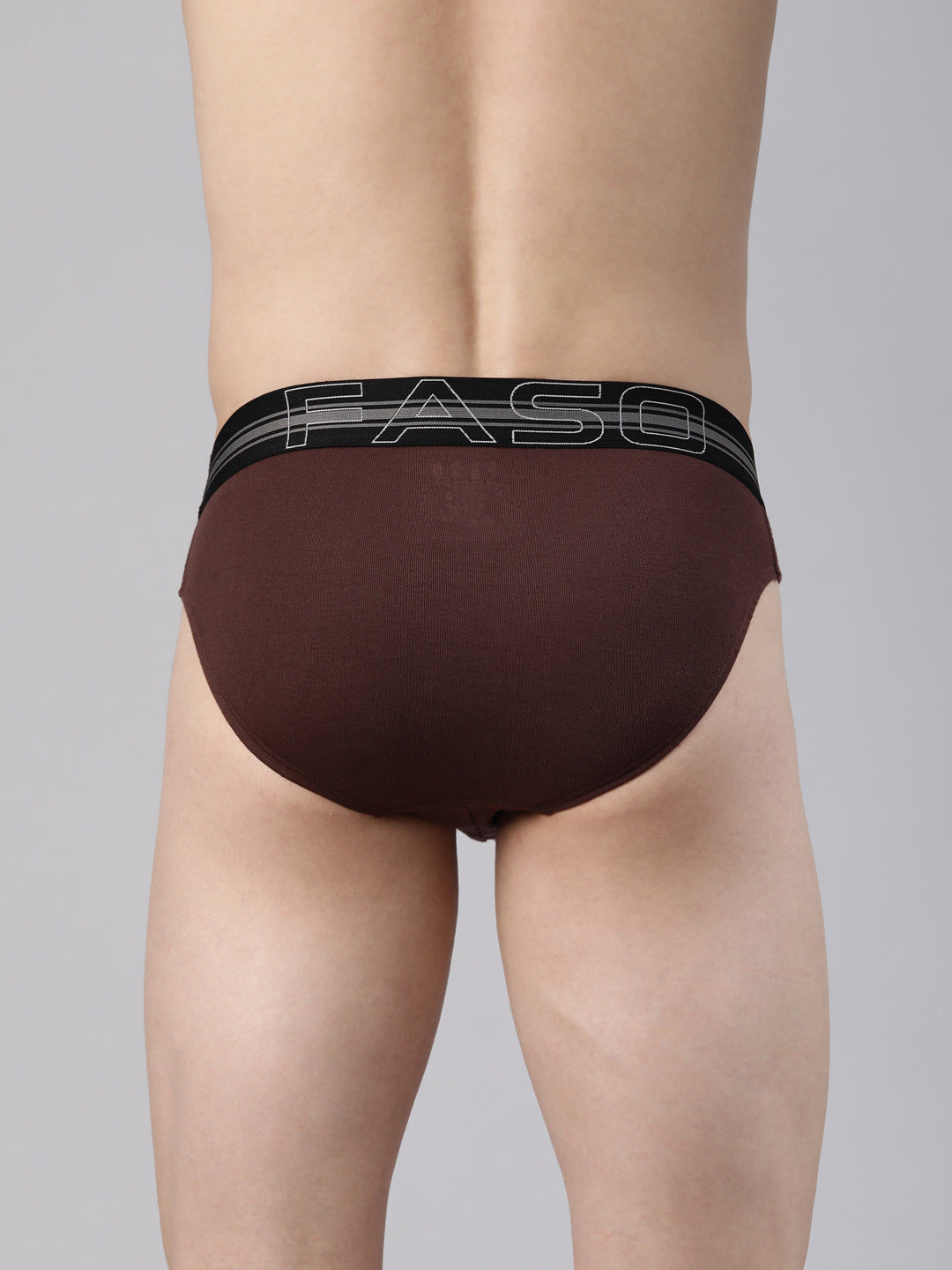 Faso Men's Cotton Contrast Rib Piping Brief (Pack of 2)