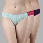 Faso Women's Cotton Inner Elastic Bikini (Pack of 3)
