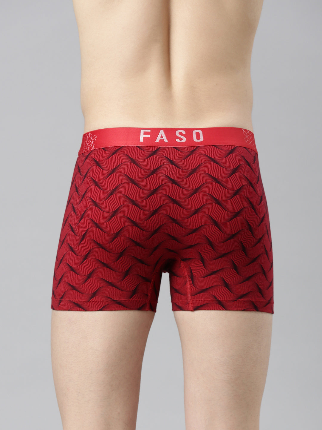 Faso Men's Cotton Stretch All Over Print Trunks