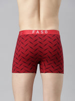 Faso Men's Cotton Stretch All Over Print Trunks