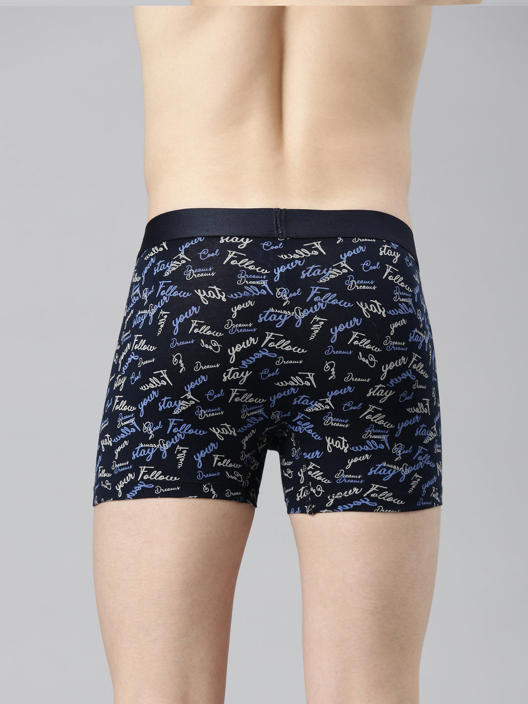 Faso Men's Cotton Outer Elastic All Over Print Trunk