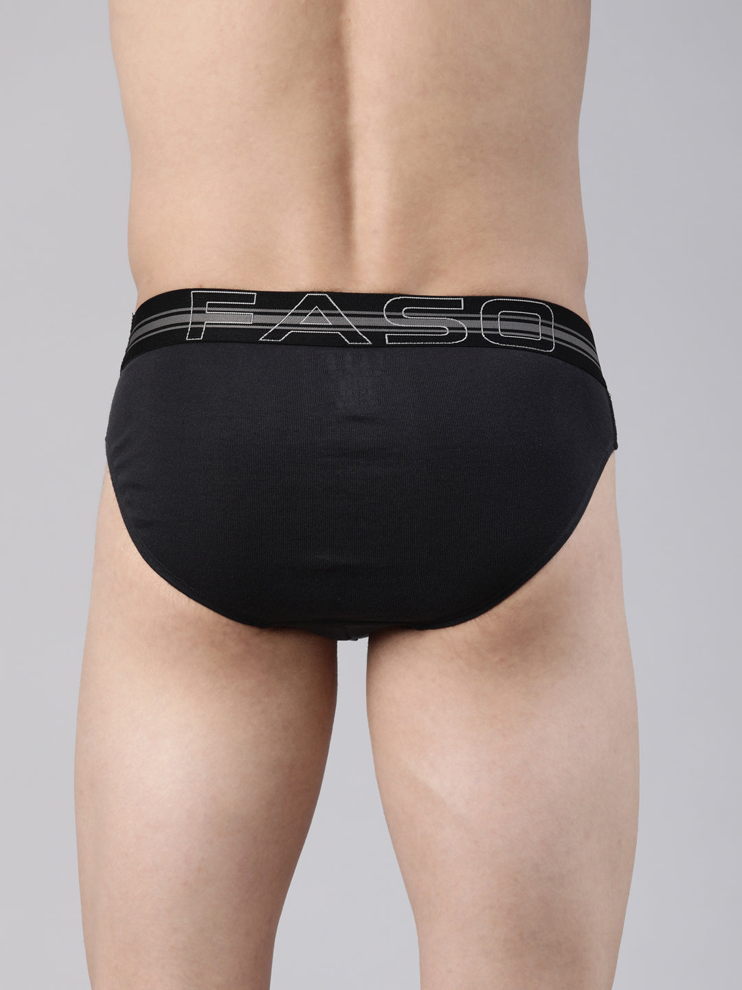 Faso Men's Cotton Contrast Rib Piping Brief (Pack of 2)