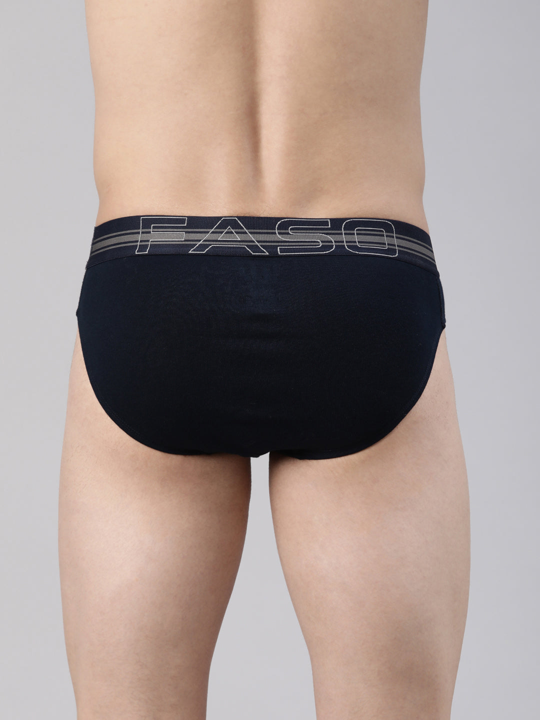 Faso Men's Cotton Contrast Rib Piping Brief (Pack of 2)