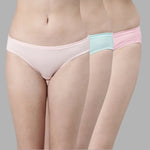 Faso Women's Cotton Inner Elastic Bikini (Pack of 3)