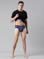 Faso Men's Cotton Yarn Dyed Striped Brief