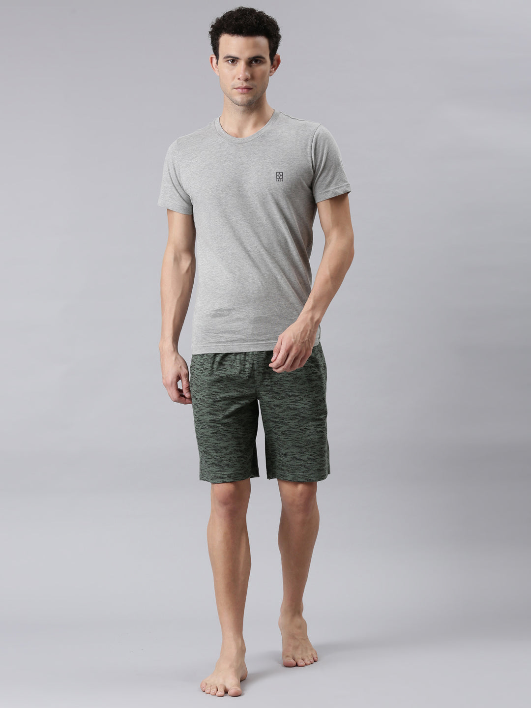 Faso Men's Cotton Elastic Track Shorts