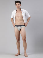 Faso Men's Cotton Contrast Rib Piping Brief (Pack of 2)