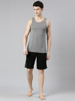 Faso Men's Cotton Side Seam Piping Bermuda Shorts