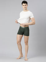 Faso Men's Cotton Stretch All Over Print Trunks