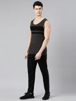 Faso Men's Cotton Side Seam Piping Track Pant