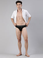 Faso Men's Cotton Contrast Rib Piping Brief (Pack of 2)