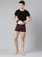 Faso Men's Cotton Outer Elastic All Over Print Trunk