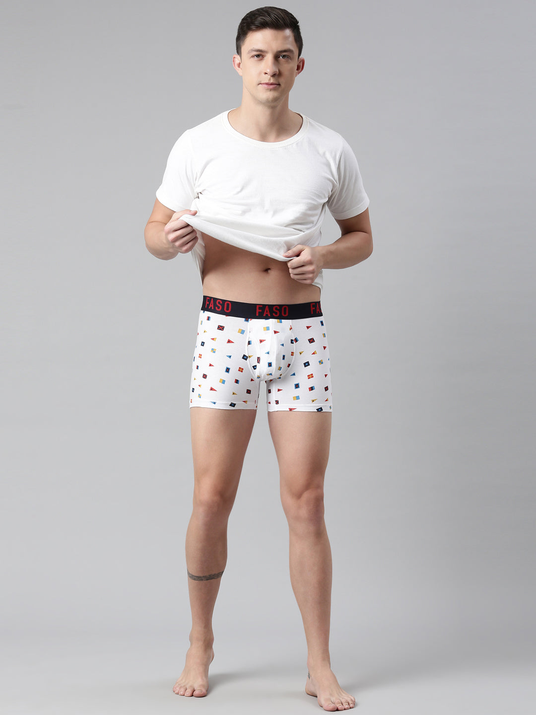 Faso Men's Cotton Printed Trunk