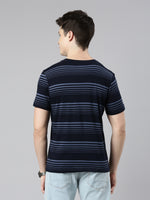 FASO Men’s Gradient Stripes Yarn Dyed Cotton T-Shirt