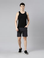 FASO Men’s Cotton Track Shorts with Denim Pocket