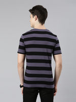FASO Men’s Yarn Dyed Big Stripe Casual Cotton T-Shirt