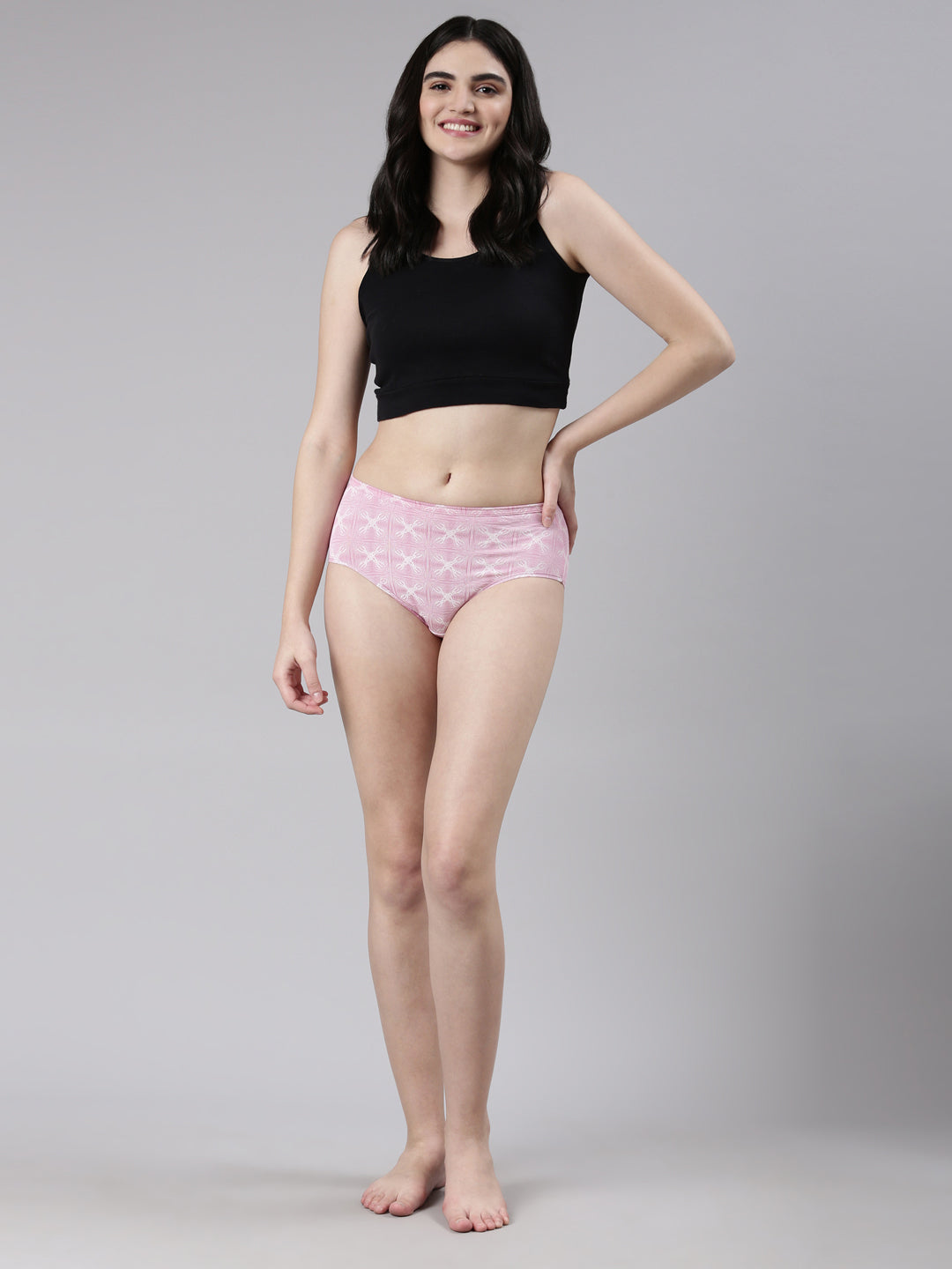 Faso Women's Premium Micro Modal Illusion Printer Hipster