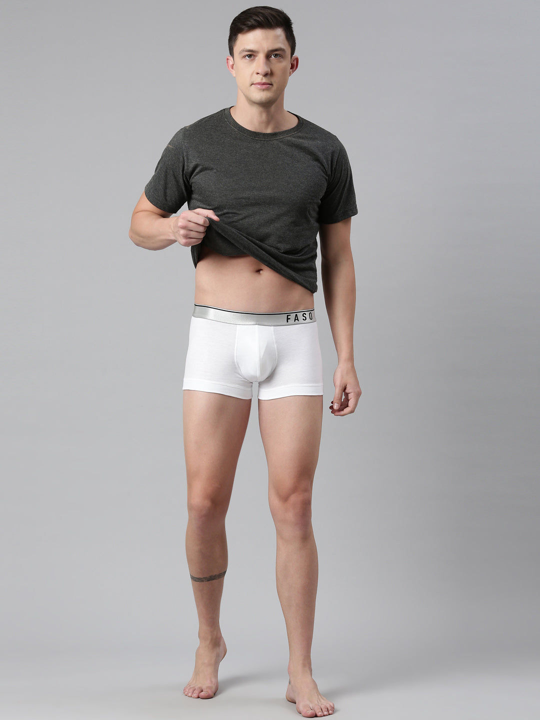 Faso Men's Cotton Modal Metalic Outer Elastic Trunk