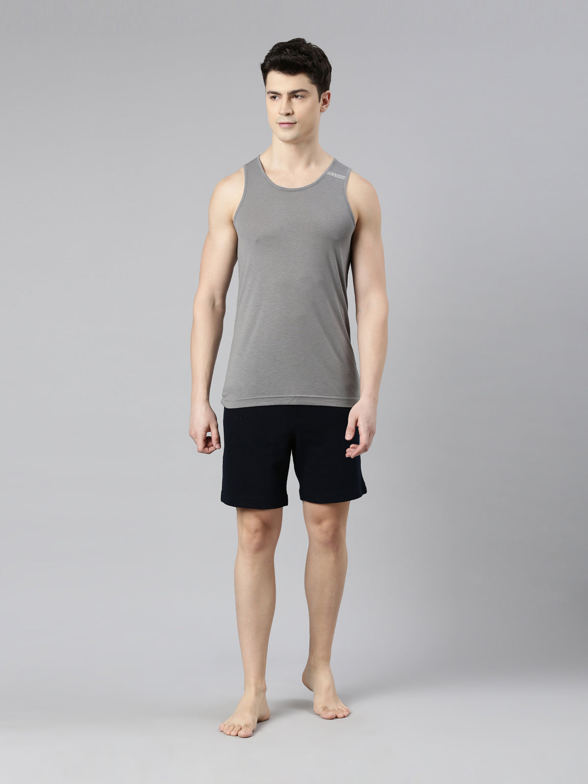 FASO Men’s Cotton Track Shorts with Denim Pocket